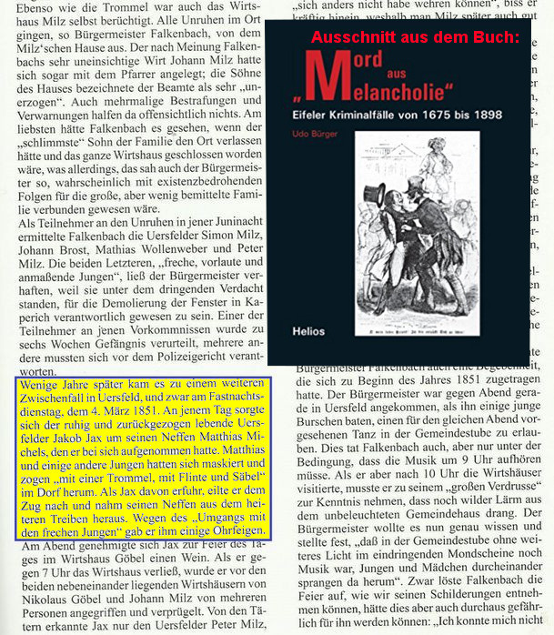 Udo Mord aus Melancholie Bürger Eifeler Kriminalfälle von 1675 bis 1898 